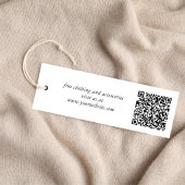 Chique Script QR Code Kleding Hang Label