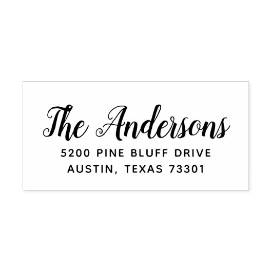 Chique script | Retouradres Rubberen stempel (Afrduk)