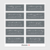 Chique Script Zwart Bruiloft Gast Adresetiketten Sticker (Vel)