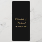Chique Script Zwart Goud Bruiloft Menu (Achterkant)