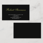 Chique Script Zwart Interieur Designer Visitekaart Visitekaartje (Voorkant / Achterkant)