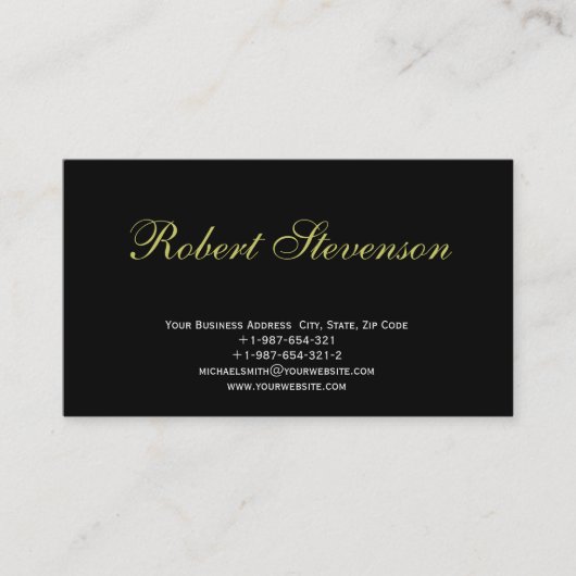 Chique Script Zwart Interieur Designer Visitekaart Visitekaartje (Voorkant)