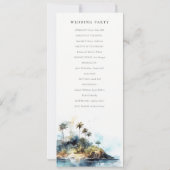 Chique Seascape Palm Tree Island bruiloft programm Kaart (Achterkant)