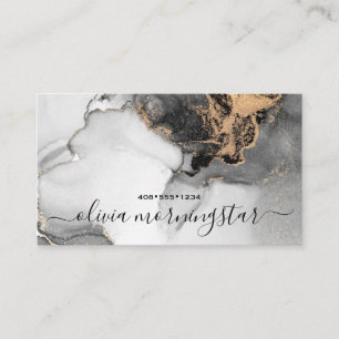 Chique Signature Goud Zwart Abstract Waterverf Visitekaartje