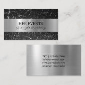 Chique Silver Black Design Kaarten voor Event Mana Visitekaartje (Voorkant / Achterkant)