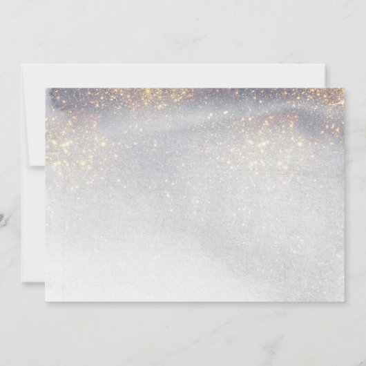 Chique Silver Gold Sparkles Foto Afstuderen Aankondiging (Achterkant)