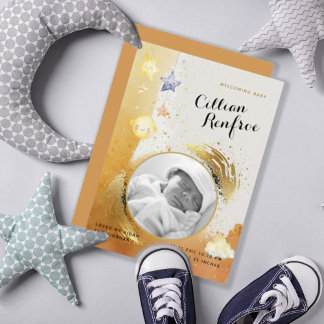 Chique Sinaasappel Gouden Glitter Baby Geboorte Aa