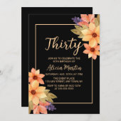 Chique Sinaasappel Rode Herfst Flora Any Age Zwart Kaart (Voorkant / Achterkant)