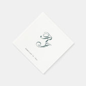 Chique smaragd groen monogram bruiloft servetten (Hoek)