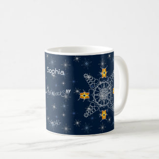 Chique sneeuwvlok kus winter muackS!!!-Bewerkbare Koffiemok