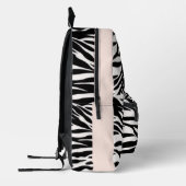 Chique Soft Peach Zwart-wit Zebra Print Tiener Bedrukte Rugzak (Links)