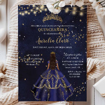 Chique sterrenhemel marineblauwe jurk gouden Quinc