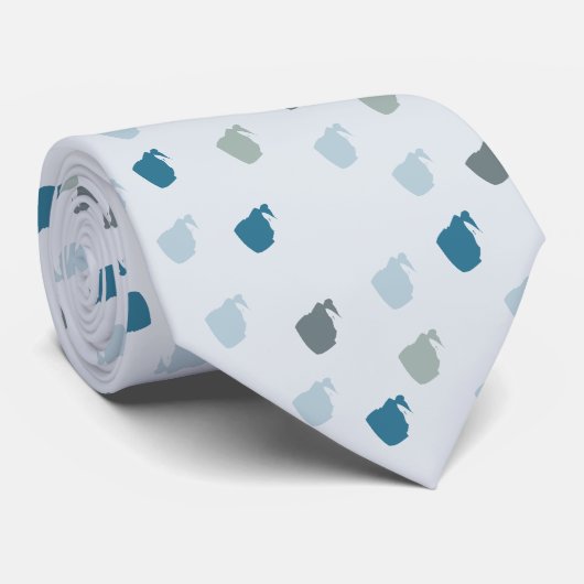 Chique, stijlvol blauw en grijs Abstract patroon Stropdas (Opgerold)