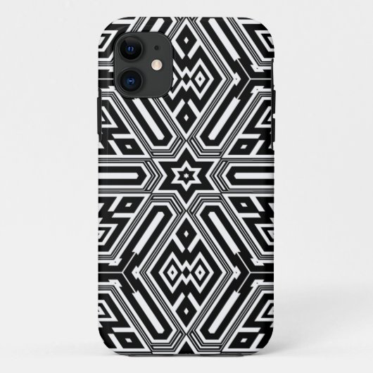 Chique stijlvol zwart wit modern geometrisch Case-Mate iPhone case (Achterkant)