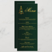Chique Stijlvolle Gouden Kerstboom Bruiloft Menu Kaart (Voorkant / Achterkant)