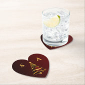 Chique Stijlvolle Gouden Kerstboom Monogram Bruilo Kartonnen Onderzetters (Insitu)