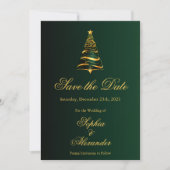 Chique Stijlvolle Kerstboom Bruiloft Save the Date Kaart (Voorkant)