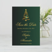 Chique Stijlvolle Kerstboom Bruiloft Save the Date Kaart (Staand voorkant)