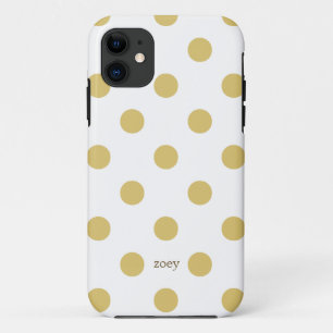 Chique Stippen iPhone Hoesjes (Goud/Wit)