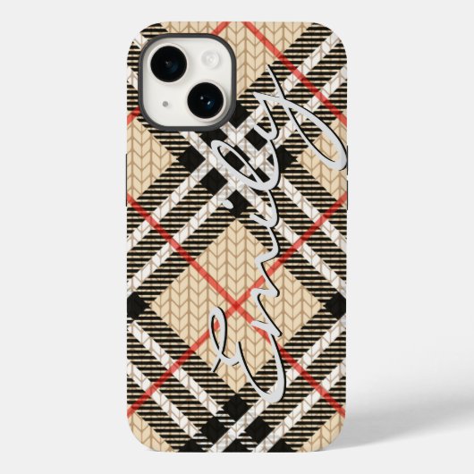 Chique  stof geruit Case-Mate iPhone case (Achterkant)