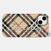 Chique  stof geruit Case-Mate iPhone case (Achterkant (horizontaal))