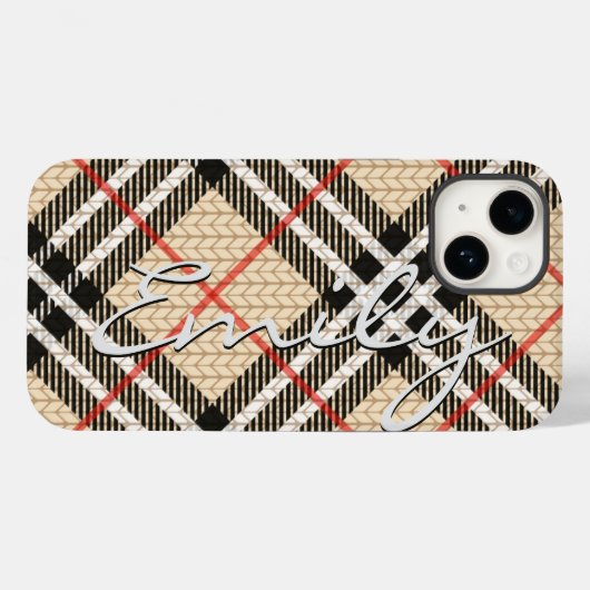 Chique  stof geruit Case-Mate iPhone case (Achterkant (horizontaal))