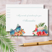 Chique strand roze bloementropisch Vrijgezellenfee Informatiekaartje