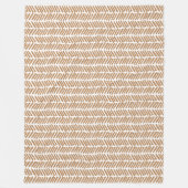 Chique strand Zand Beige Bruin Wit Abstract Chevro Fleece Deken (Voorkant)