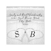 Chique strandhuwelijk 2 harten in het zand  zelfinktende stempel (Design)