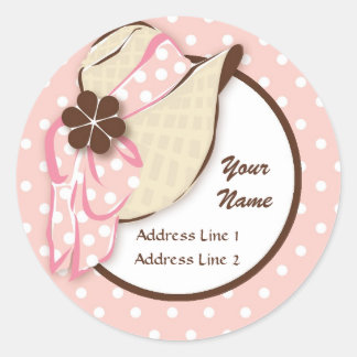 Chique Sunhat adreslabel Ronde Sticker