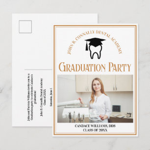 Chique Tandartschool Foto Aangepaste Afstudeerfees Uitnodiging Briefkaart