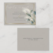 Chique Teal Anthurium en Ivoorkleurig Pampasgras Visitekaartje (Voorkant / Achterkant)