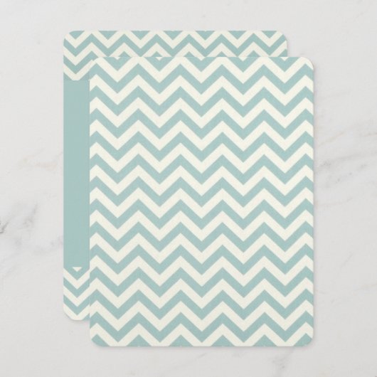 Chique teal mint chevron bruiloft kaart (Voorkant / Achterkant)