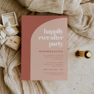 Chique terracotta boog Happily ever after feest Kaart