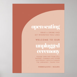 Chique terracotta Open zitplaats Ontkoppelde cerem Poster