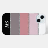 Chique trendy gestreept | monogram Initiaal Case-Mate iPhone Case (Achterkant (horizontaal))