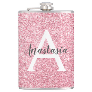 Chique & trendy roze gouden glitters glittert mono heupfles