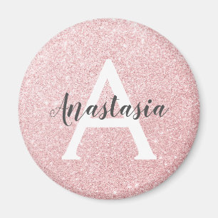 Chique & trendy roze gouden glitters glittert mono magneet