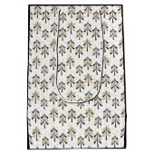 Chique trendy zwarte gouden kerstbomen vakantie medium cadeauzakje (Achterkant)