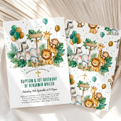 Chique Tropische Safari Jungle Doop 1e Verjaardag Kaart