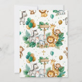 Chique Tropische Safari Jungle Doop 1e Verjaardag Kaart (Achterkant)