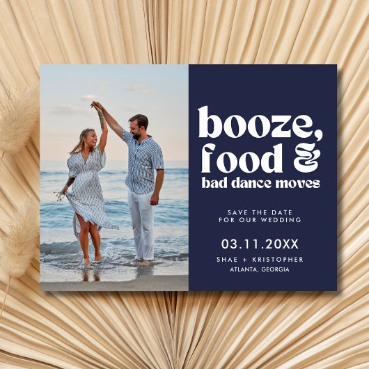 Chique trouwfoto Bewaar de datum Aankondigingskaart