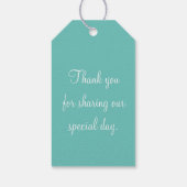 Chique turquoise blauwe aangepaste geschenklabels cadeaulabel (Achterkant)