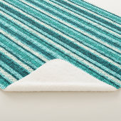 Chique turquoise gestreepte fleece deken (3/4)