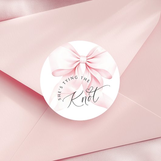 Chique 'Tying the Knot' Bruiloftsfeest Uitnodiging Ronde Sticker