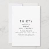 Chique Typografie 30ste verjaardag Uitnodiging (Voorkant)