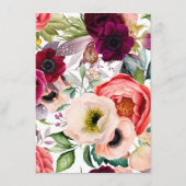 Chique Typografie Bohemian Floral Bruiloft Menu (Achterkant)