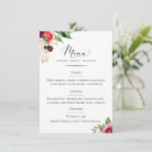 Chique Typografie Bohemian Floral Bruiloft Menu (Staand voorkant)