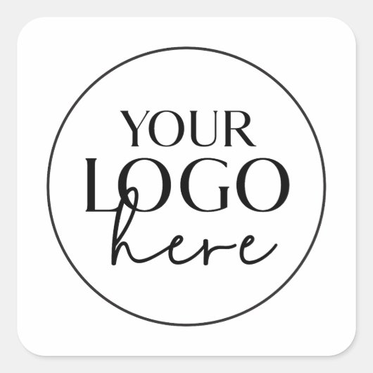 Chique Typografie Custom Small Business Logo Vierkante Sticker (Voorkant)