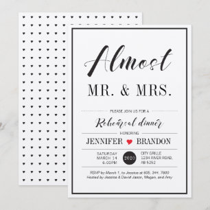 Chique typografie huwelijksproef dinerkaart kaart